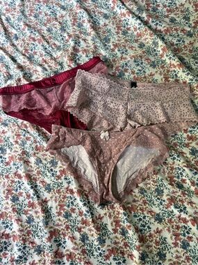 Adore Me Lace Bikini & Hipster Panty Set - Burgundy, Mauve, Dusty Rose
